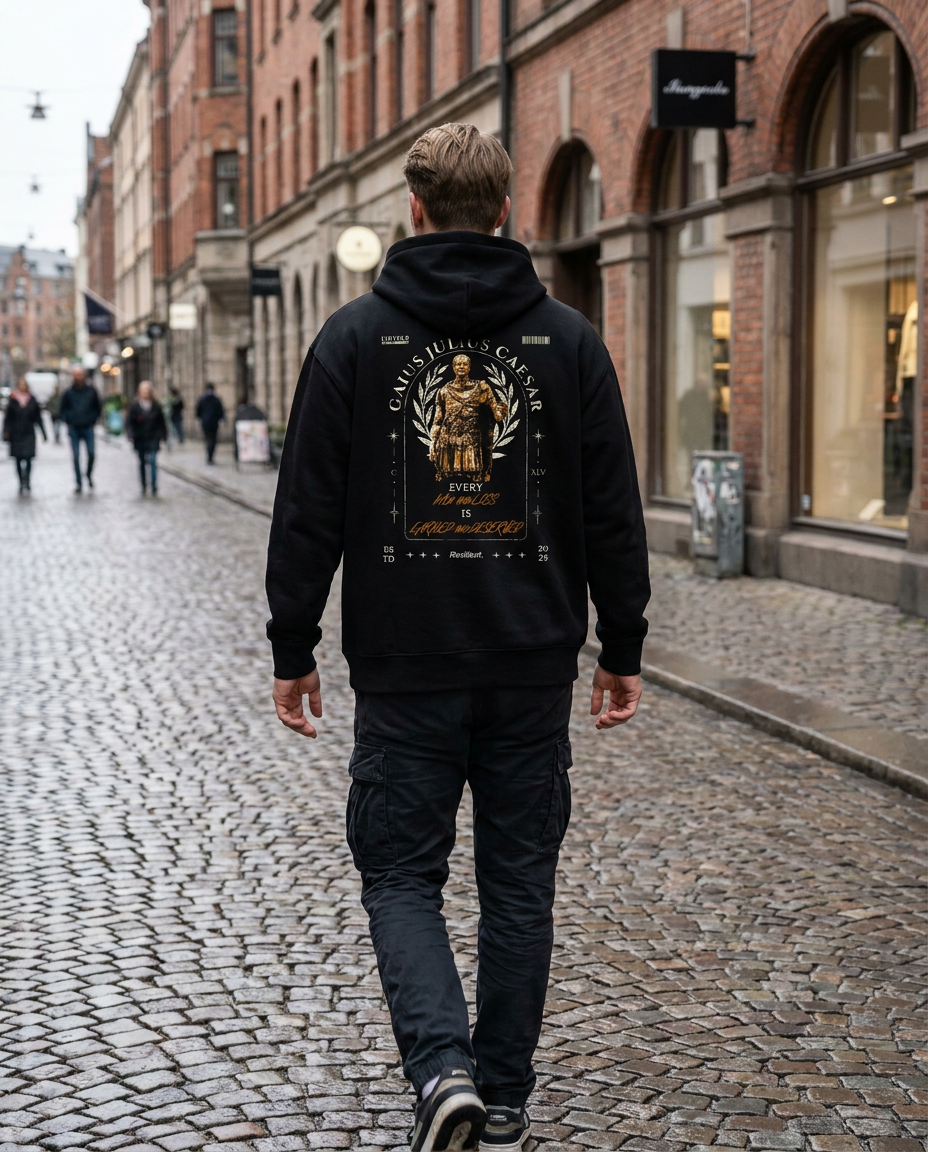 "Julius" Black Eco Hoodie · 100% Organic Cotton