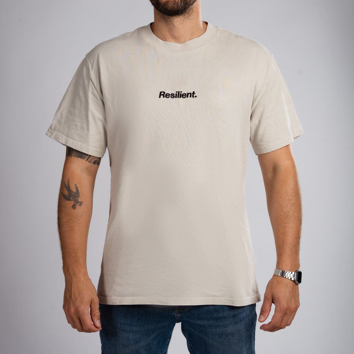 "No limiting beliefs" Oversized T-shirt Bone (100% Cotton)