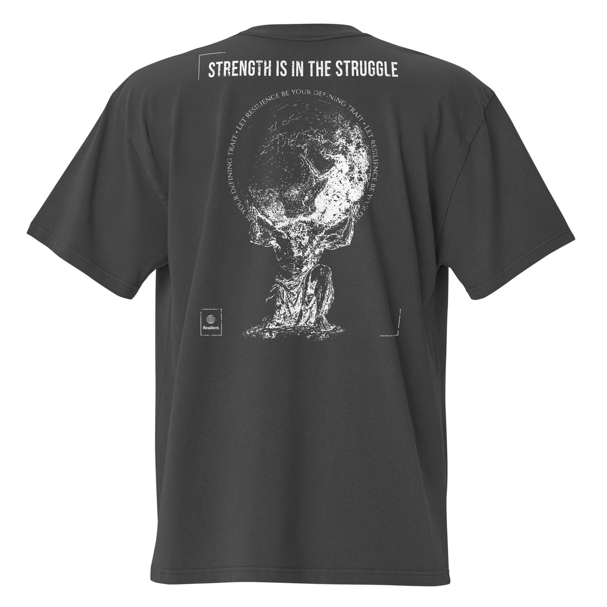 "World On Your Shoulders" Oversized T-shirt Faded Black (100% Cotton)