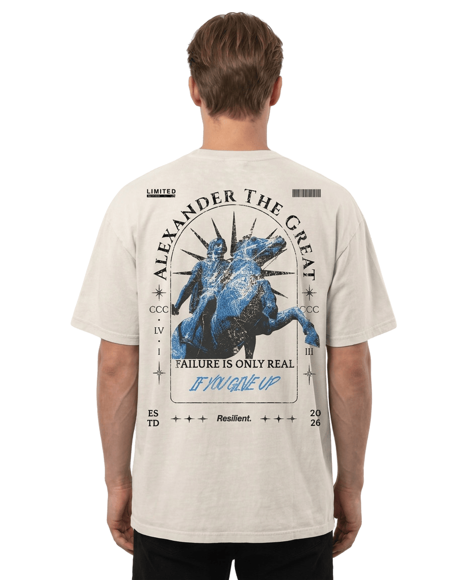 "Alexander" Oversized T-shirt · Bone · 100% Cotton