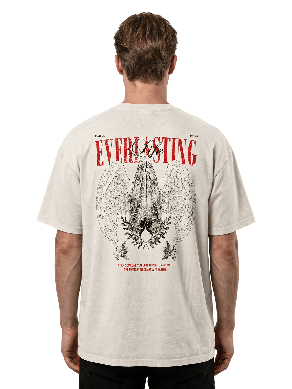 "Everlasting" Oversized T-shirt · Bone · 100% Cotton