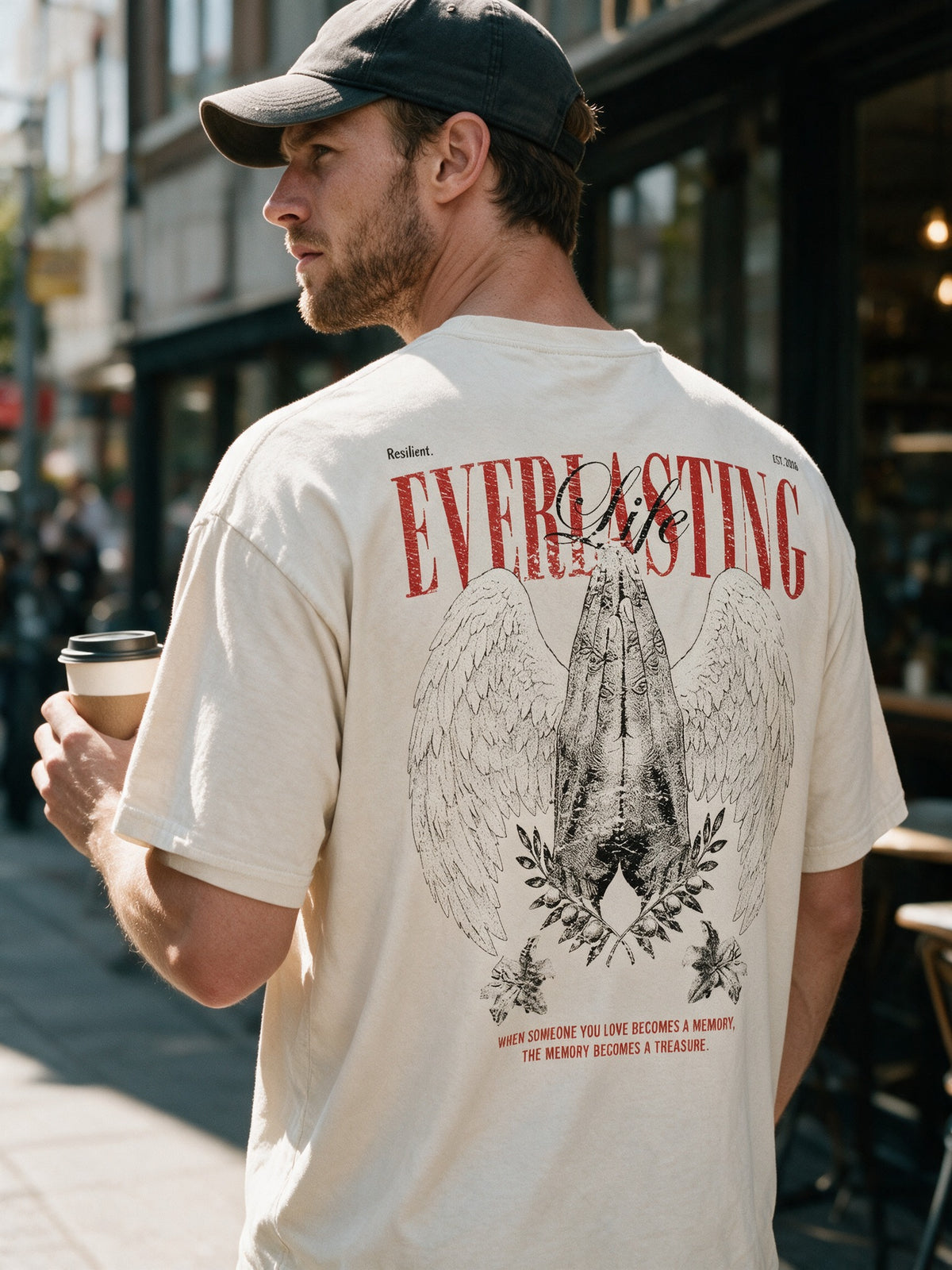 "Everlasting" Oversized T-shirt · Bone · 100% Cotton