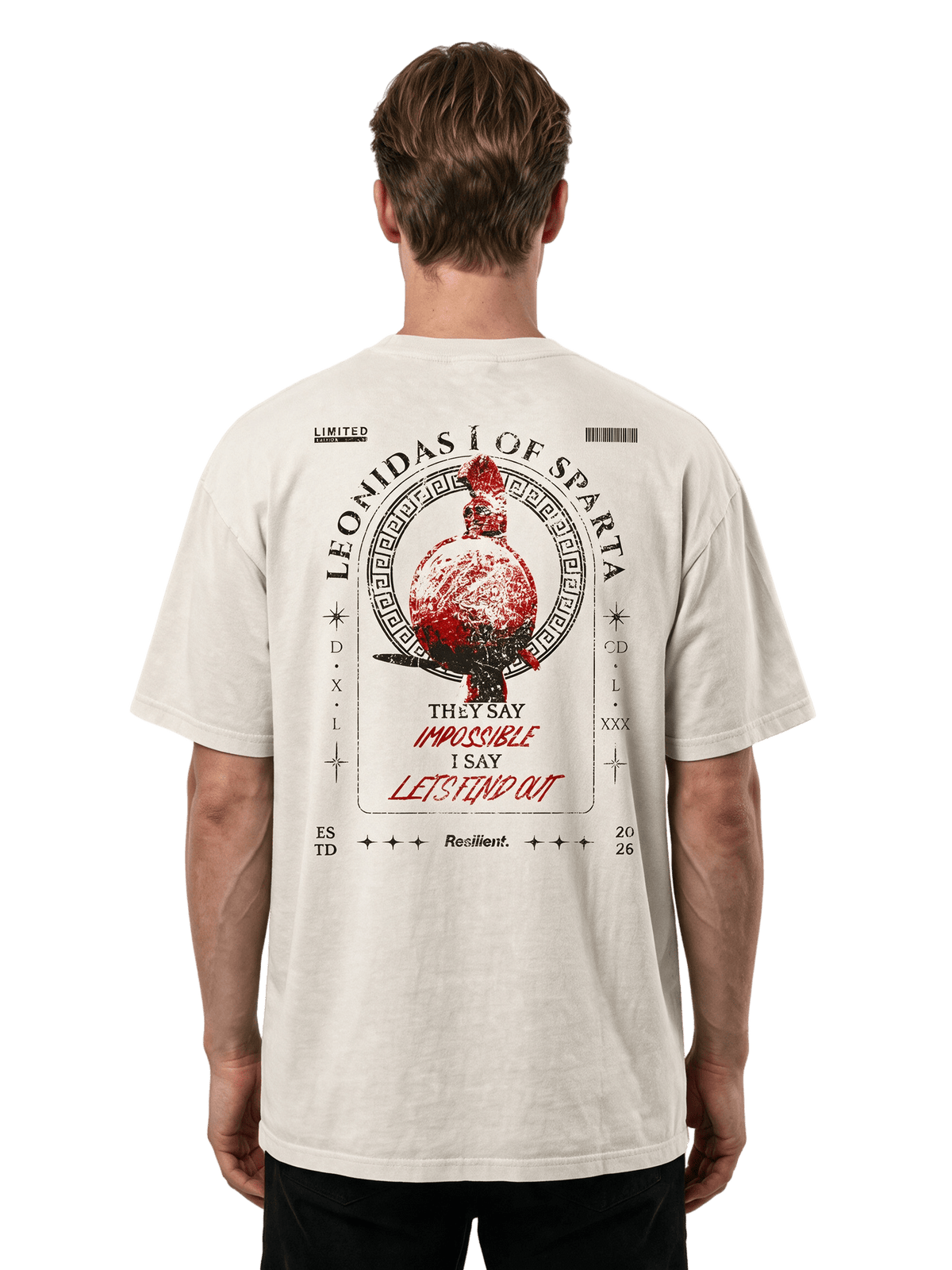 "Leonidas" Oversized T-shirt · Bone · 100% Cotton