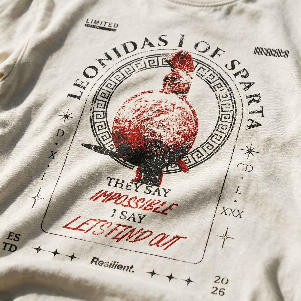 "Leonidas" Oversized T-shirt · Bone · 100% Cotton