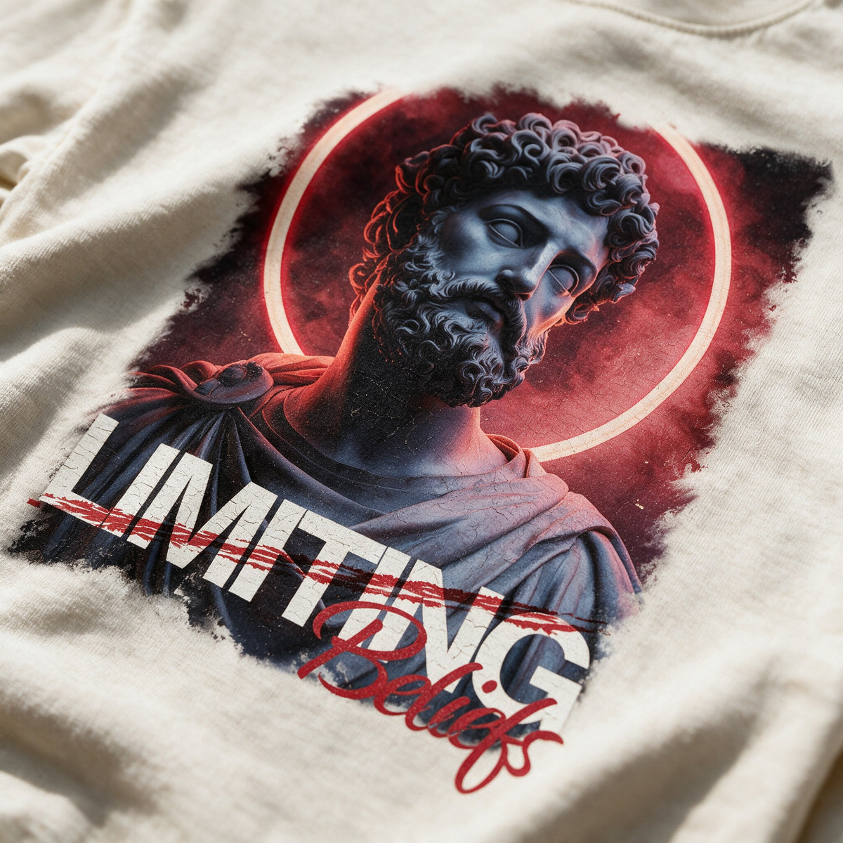 "No Limiting Beliefs" Oversized T-shirt · Bone · 100% Cotton