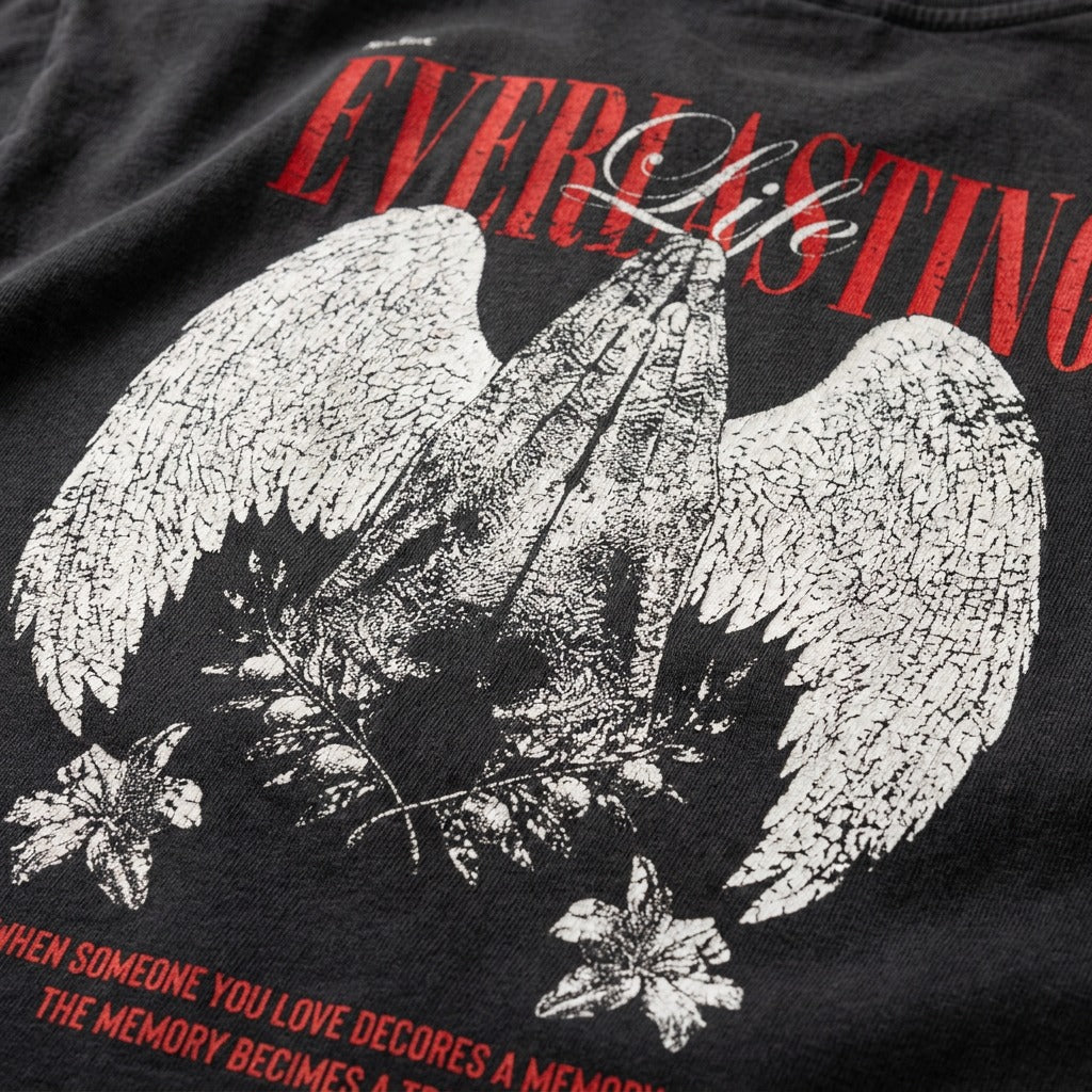 "Everlasting" Oversized T-shirt · Faded Black · 100% Cotton