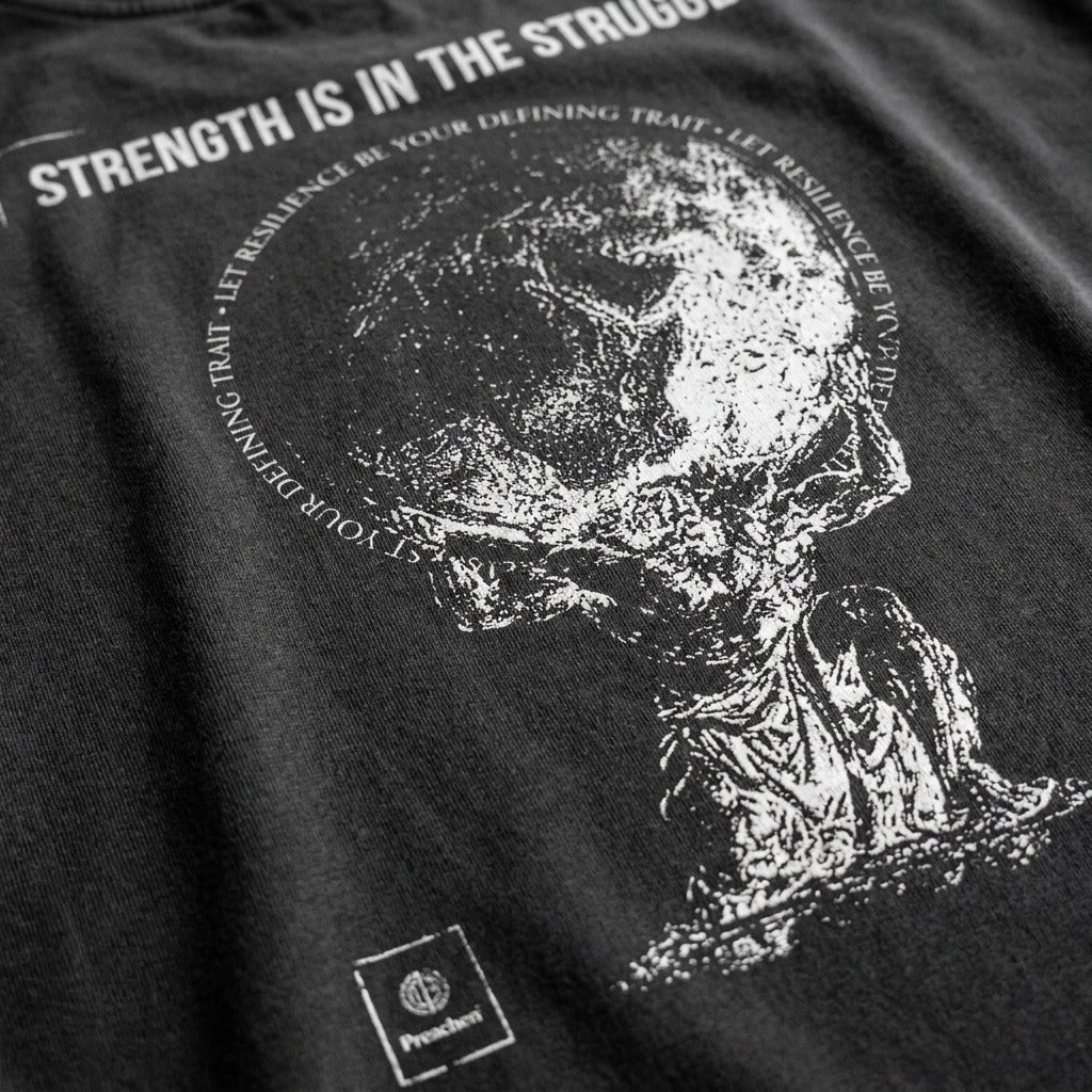 "World On Your Shoulders" Oversized T-shirt Faded Black (100% Cotton)