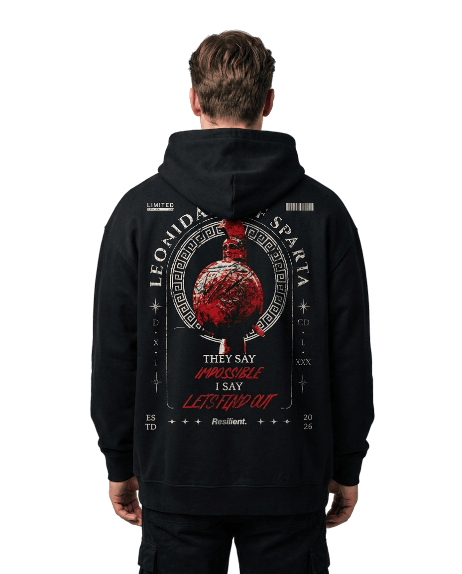 "Leonidas" Black Eco Hoodie · 100% Organic Cotton